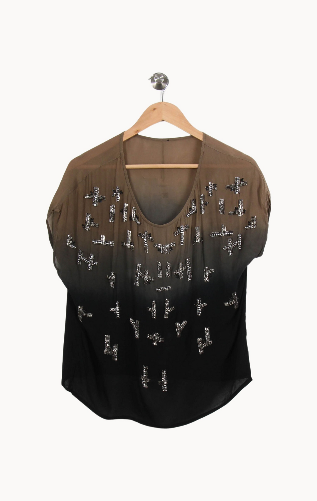 Blouse Marron et Noire - Taille M/38 de la marque IKKS | PARAD62146 - Vendu par Paradigme - Image 2