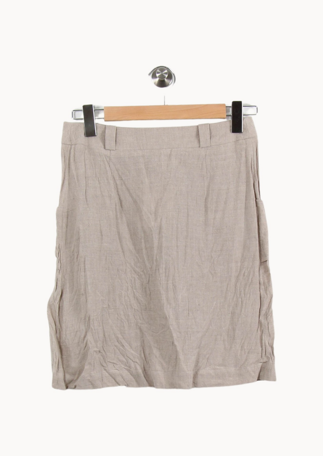 Jupe Droite Beige - Taille S/36 de la marque Ines de la Fressange Paris | PARAD69024 - Vendu par Paradigme - Image 4