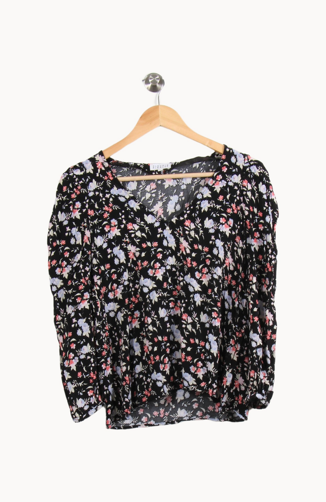 Blouse Noire et Fleurie - Taille L/40 de la marque Claudie Pierlot | PARAD55323 - Vendu par Paradigme - Image 2