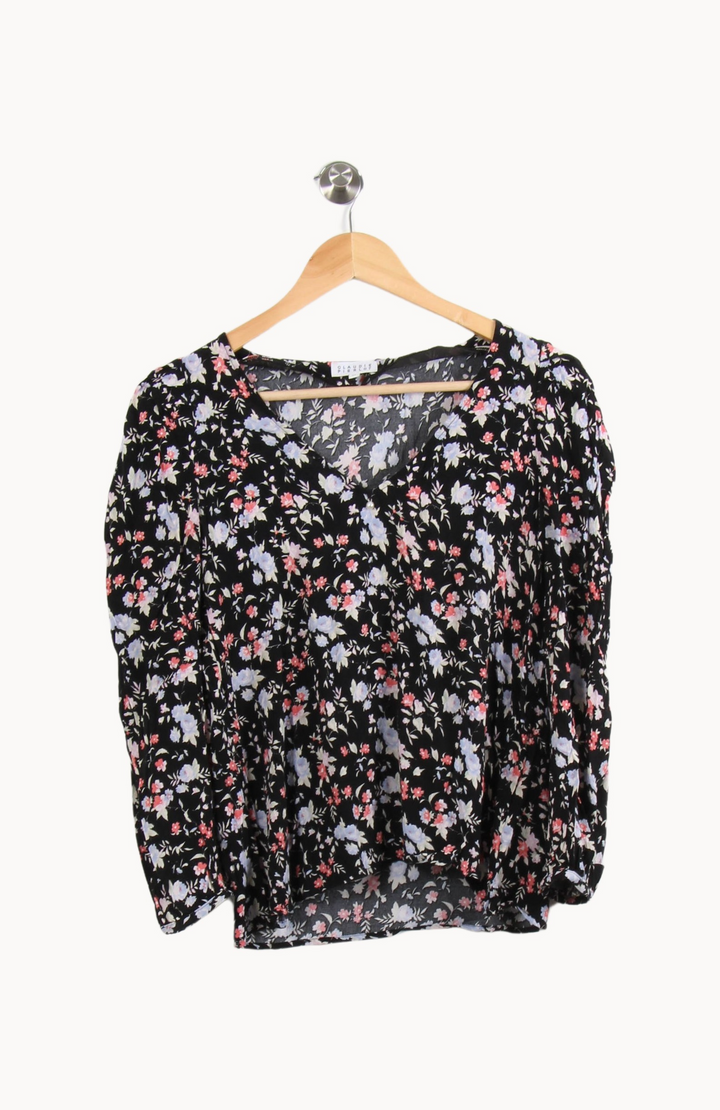 Blouse Noire et Fleurie - Taille L/40 de la marque Claudie Pierlot | PARAD55323 - Vendu par Paradigme - Image 2