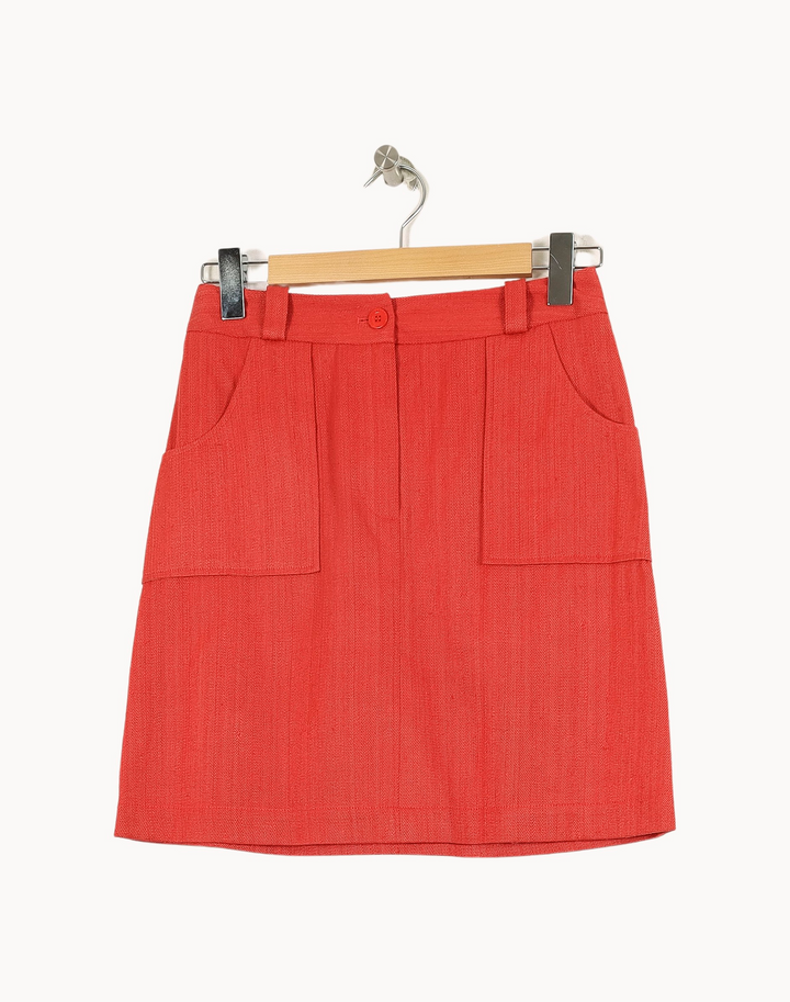 Jupe Droite Rouge - Taille S/36 de la marque Ines de la Fressange Paris | PARAD69038 - Vendu par Paradigme - Image 2
