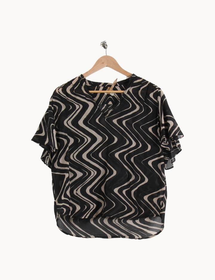 Blouse Noire et Beige - Taille S/36 de la marque Diega | PARAD67237 - Vendu par Paradigme - Image 2