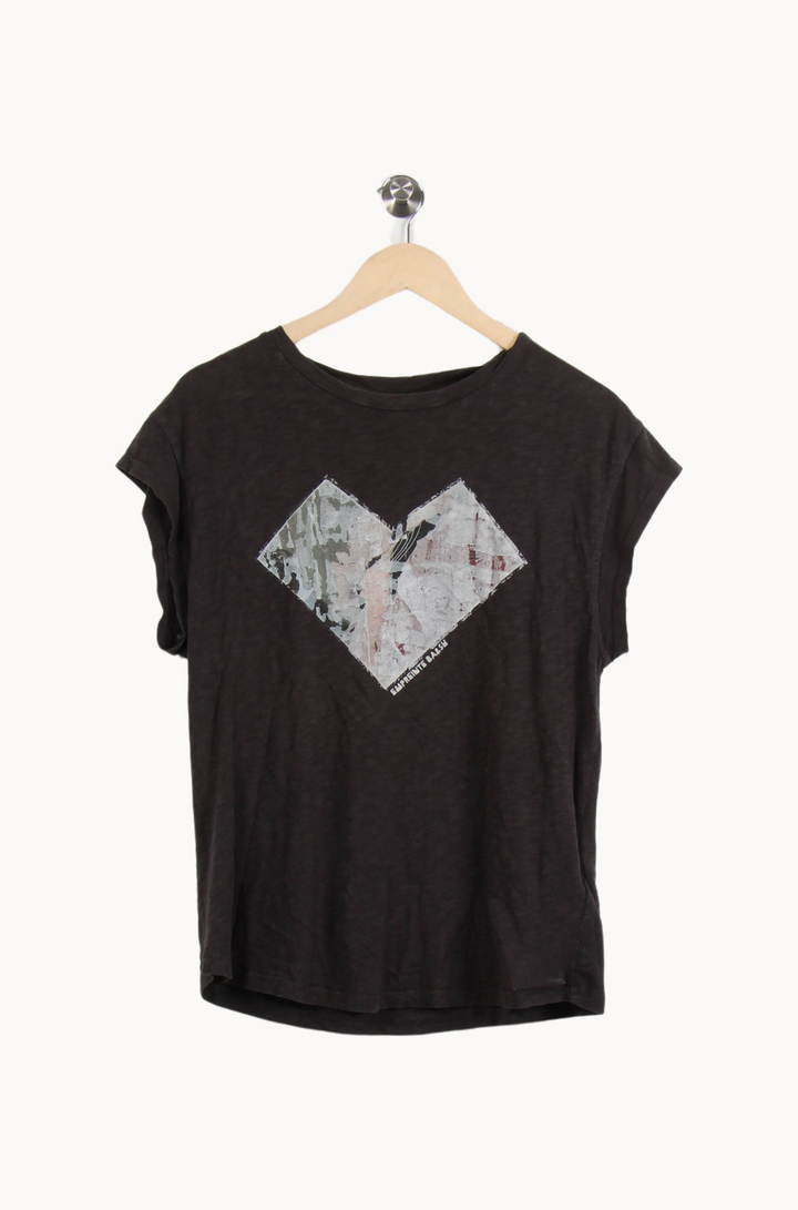 Tee-shirt Noir et Gris - Taille S/36 de la marque ba&sh | PARAD67313 - Vendu par Paradigme - Image 2