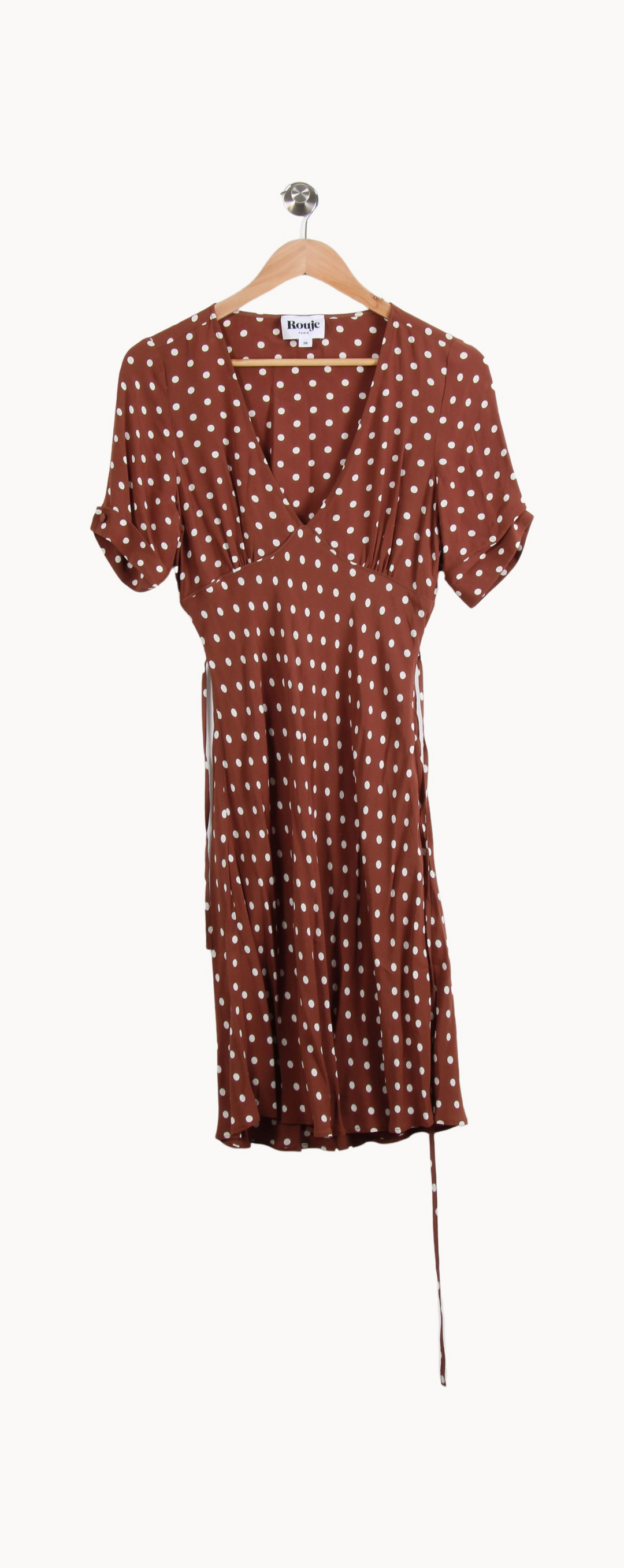 Robe Portefeuille Marron et Blanche - Taille M/38 de la marque Rouje | PARAD65000 - Vendu par Paradigme - Image 2