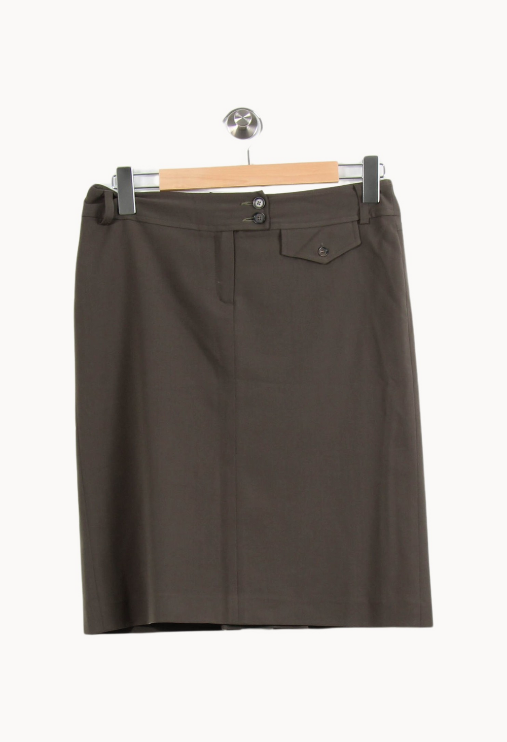 Jupe Droite Verte - Taille L/40 de la marque Max Mara | PARAD53455 - Vendu par Paradigme - Image 2