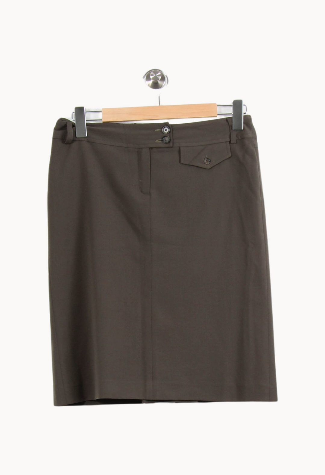 Jupe Droite Verte - Taille L/40 de la marque Max Mara | PARAD53455 - Vendu par Paradigme - Image 2