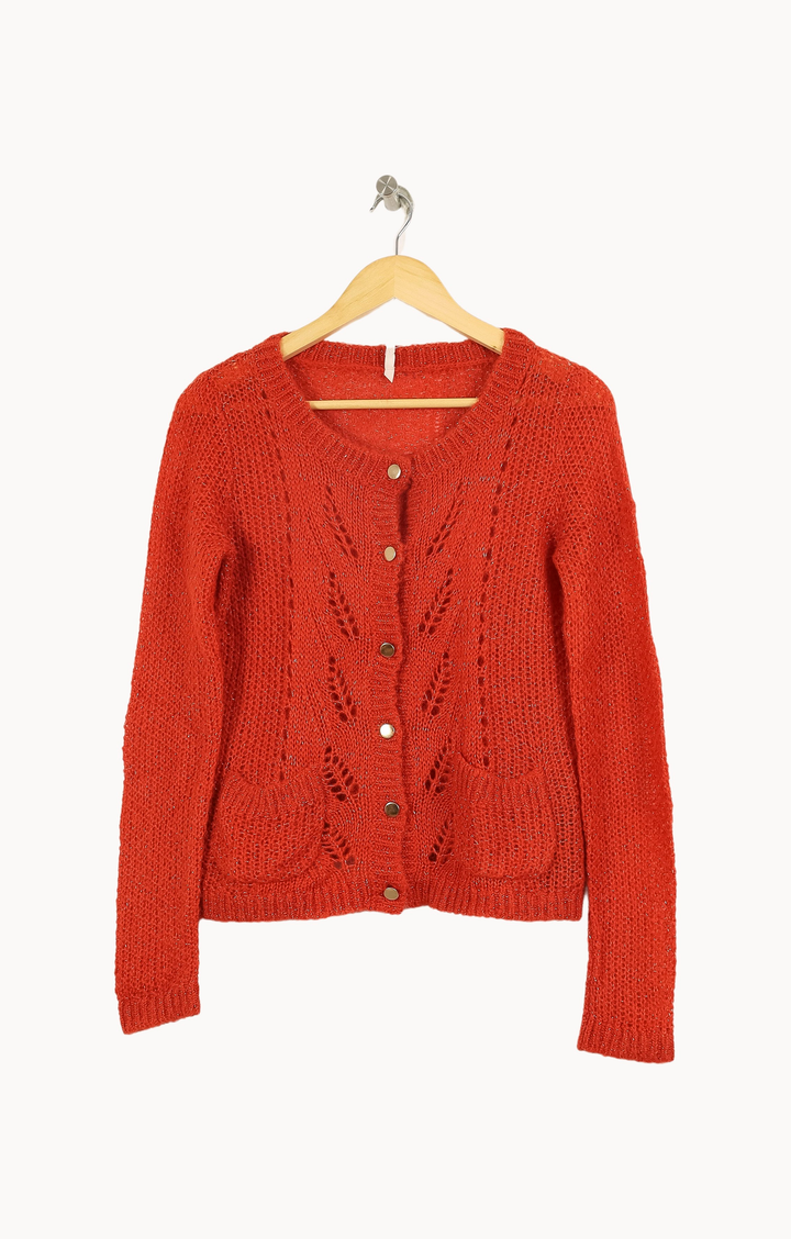 Cardigan Rouge - Taille XS/34 de la marque I.Code | PARAD69278 - Vendu par Paradigme - Image 2