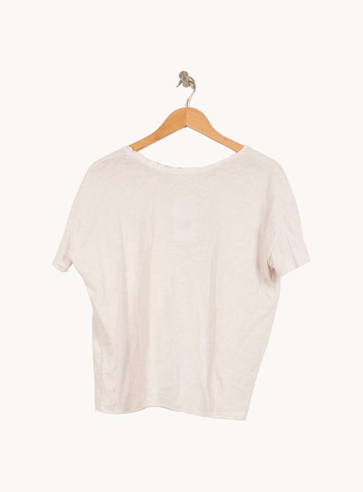 Tee-shirt Blanc - Taille S/36 de la marque American Vintage | PARAD63387 - Vendu par Paradigme - Image 4