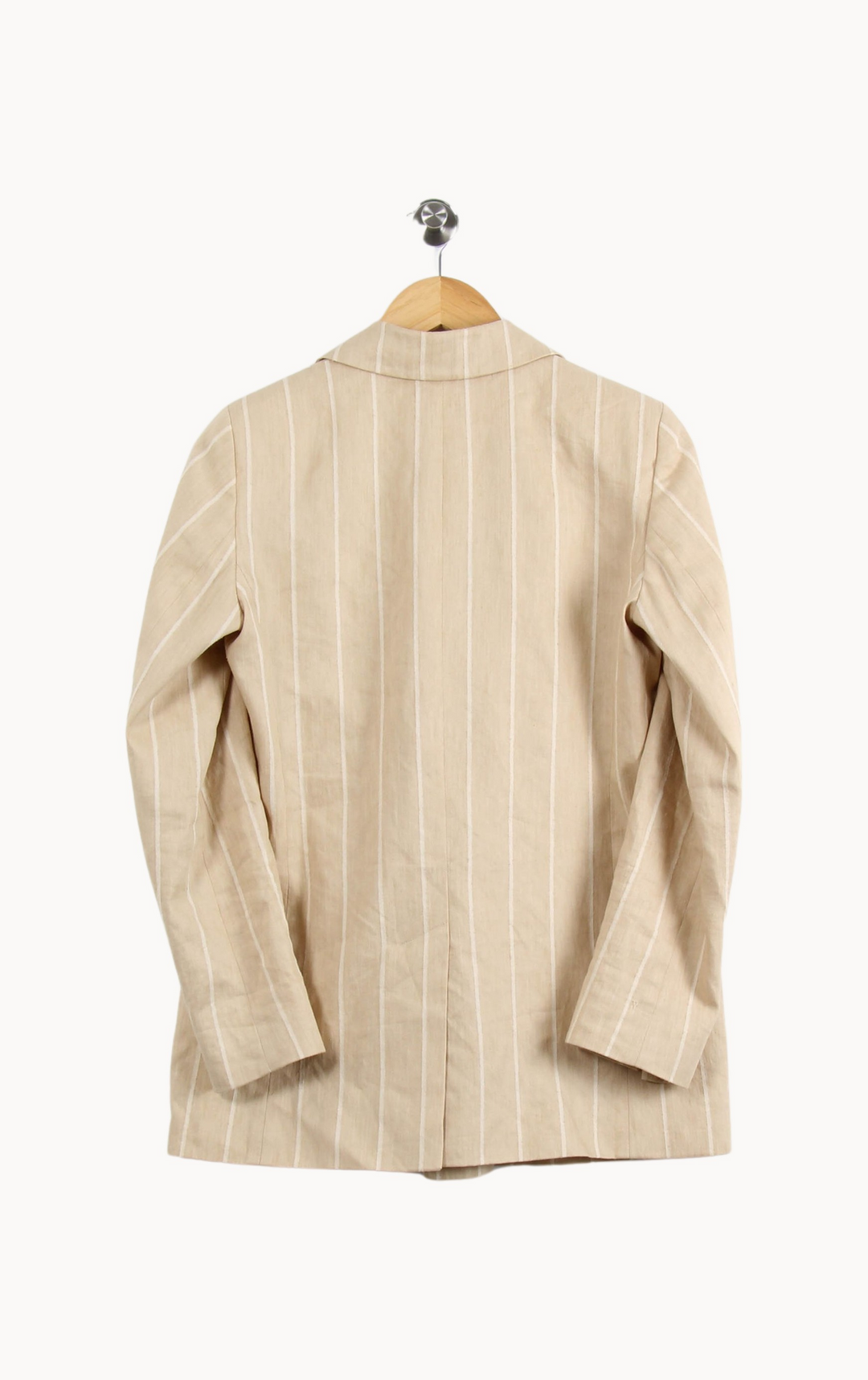 Blazer Beige à Rayures Blanches - Taille XS/34 de la marque Sézane | PARAD66552 - Vendu par Paradigme - Image 4