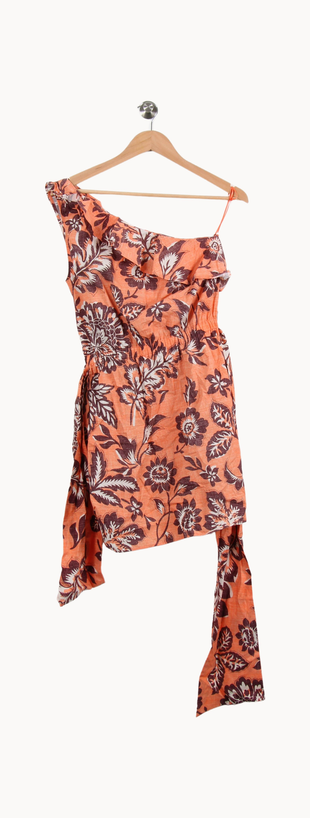 Robe Portefeuille Orange et Marron - Taille S/36 de la marque Claudie Pierlot | PARAD51320 - Vendu par Paradigme - Image 2
