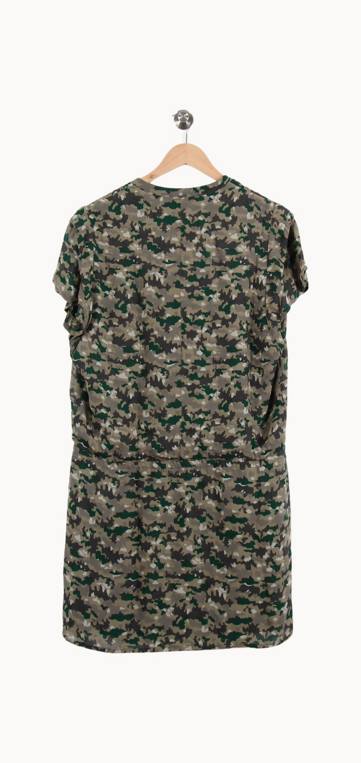 Robe Courte Verte et Beige - Taille L/40 de la marque IKKS | PARAD69081 - Vendu par Paradigme - Image 4