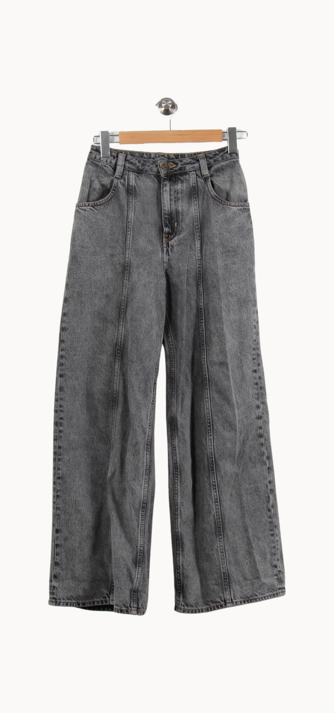 Jean Large Gris - Taille S/36 de la marque American Vintage | PARAD52125 - Vendu par Paradigme - Image 2