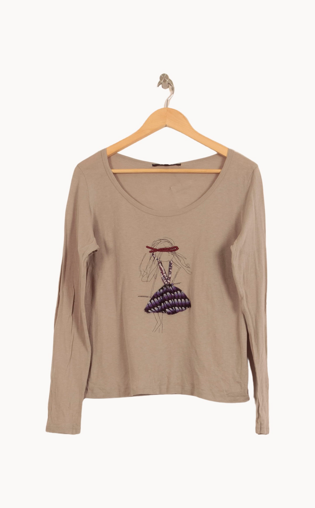 Tee-shirt Manche Longue Gris - Taille L/40 de la marque Tara Jarmon | PARAD39771 - Vendu par Paradigme - Image 2
