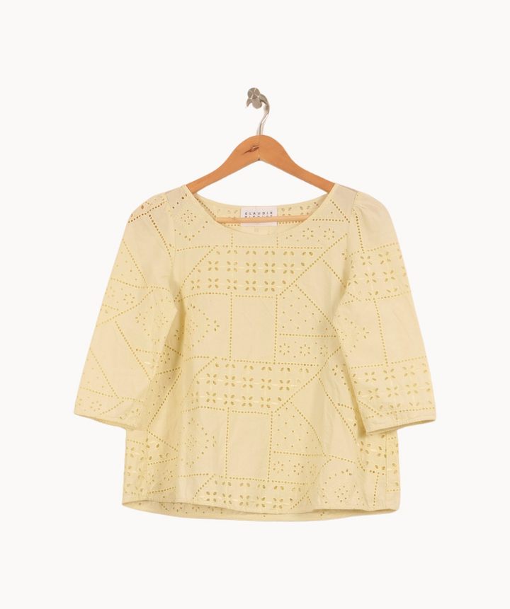 Blouse Jaune - Taille XS/34 de la marque Claudie Pierlot | PARAD66492 - Vendu par Paradigme - Image 2
