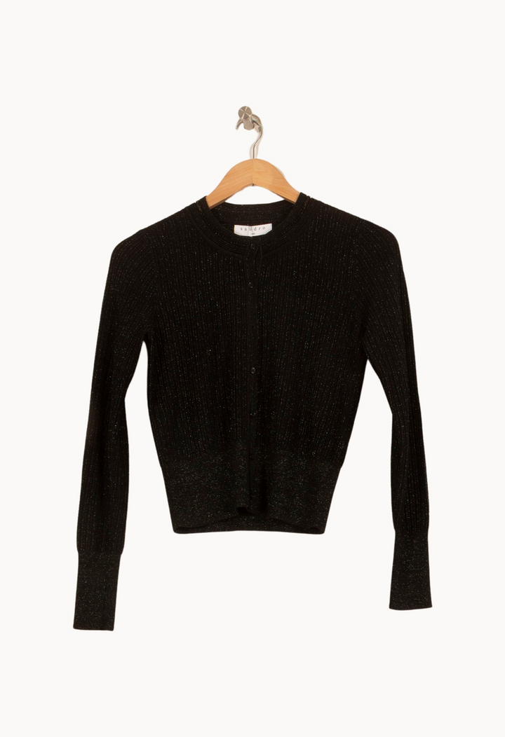 Cardigan Noir - Taille XS/34 de la marque Sandro | PARAD63792 - Vendu par Paradigme - Image 2