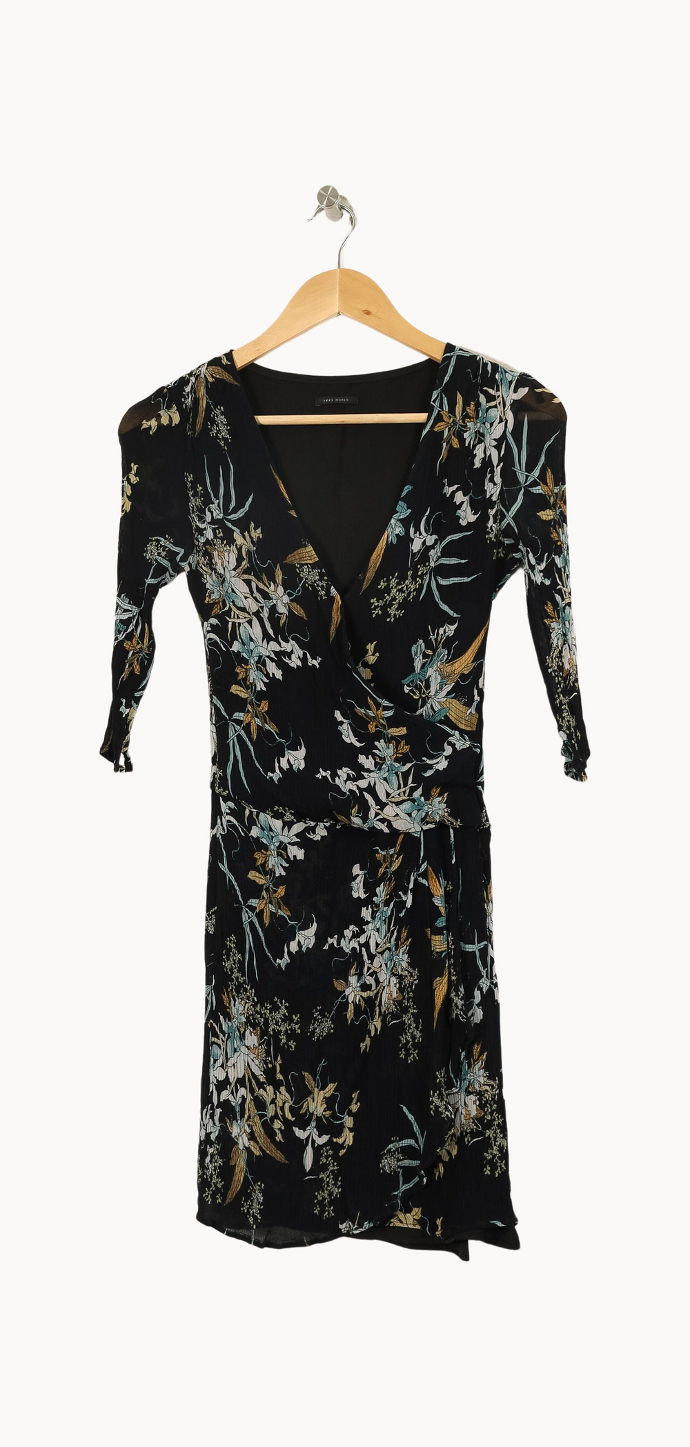 Robe Portefeuille Noire et Bleue - Taille XS/34 de la marque IKKS | PARAD53938 - Vendu par Paradigme - Image 2