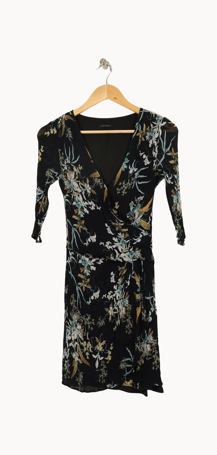 Robe Portefeuille Noire et Bleue - Taille XS/34 de la marque IKKS | PARAD53938 - Vendu par Paradigme - Image 2