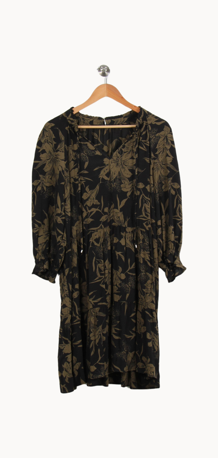 Robe Courte Noire et Kaki - Taille L/40 de la marque IKKS | PARAD62311 - Vendu par Paradigme - Image 2