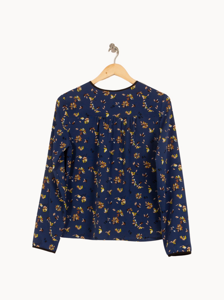 Blouse Fleurie Bleue - Taille L/40 de la marque I.Code | PARAD66448 - Vendu par Paradigme - Image 4