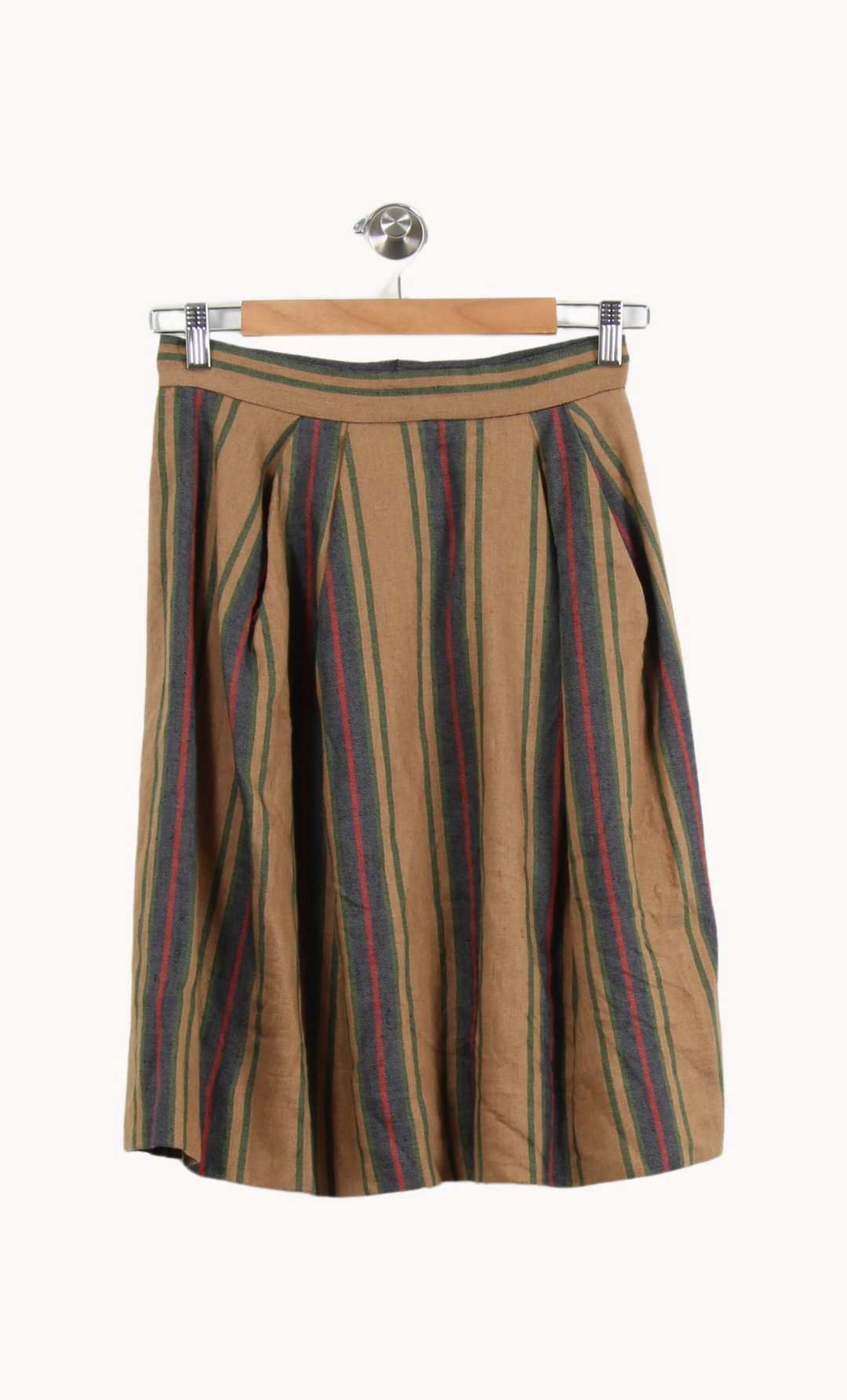 Jupe Courte Rayée Marron et Vert - Taille S/36 de la marque Ines de la Fressange Paris | PARAD69018 - Vendu par Paradigme - Image 4