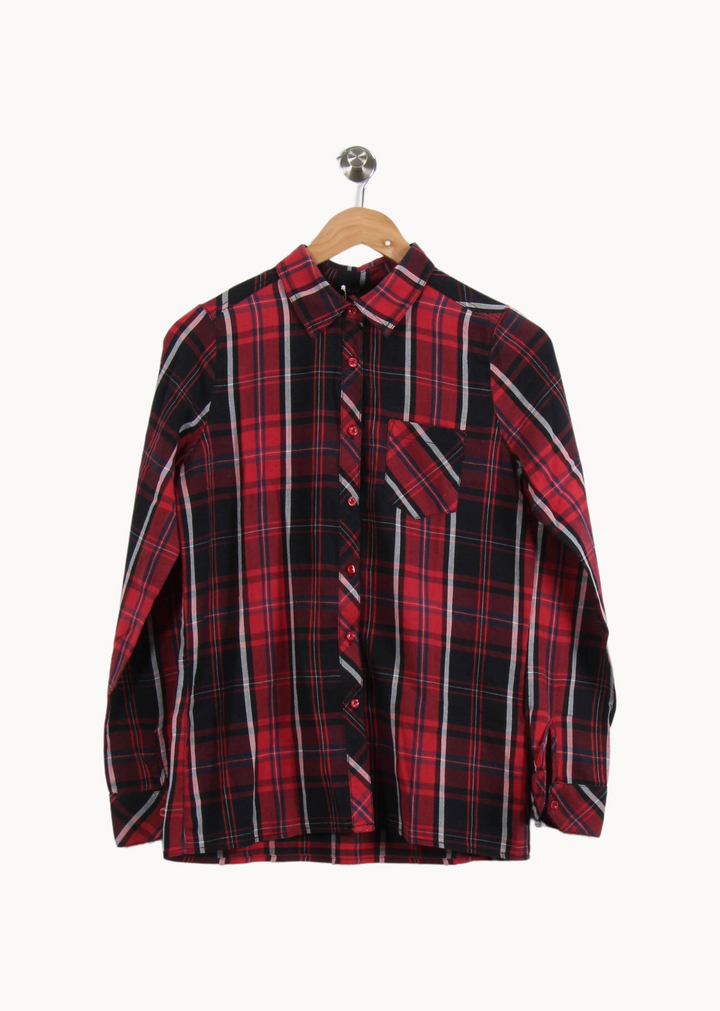 Chemise À Carreaux Bordeaux et Noire - Taille M/38 de la marque Maje | PARAD67353 - Vendu par Paradigme - Image 2