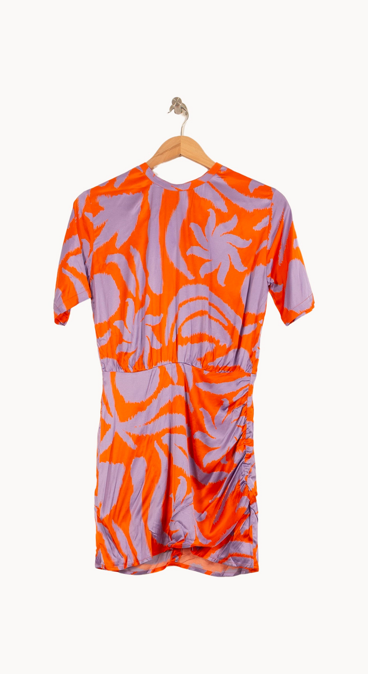 Robe Courte Orange et Violette - Taille XS/34 de la marque Sessùn | PARAD44929 - Vendu par Paradigme - Image 2
