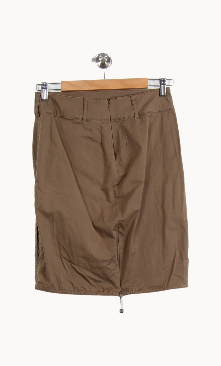 Jupe Droite Marron - Taille M/38 de la marque Max Mara | PARAD64317 - Vendu par Paradigme - Image 4