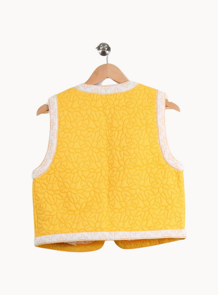Gilet Jaune et Blanc - Taille L/40 de la marque Claudie Pierlot | PARAD64971 - Vendu par Paradigme - Image 4