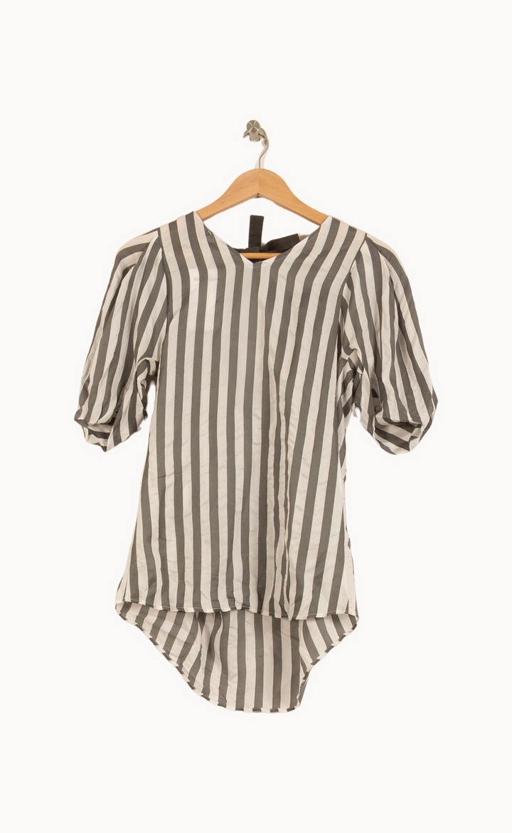 Blouse Rayée Grise et Blanche - Taille M/38 de la marque One Step | PARAD65312 - Vendu par Paradigme - Image 4