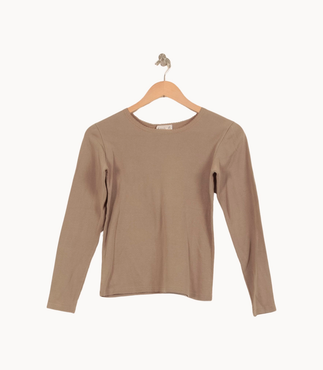 Tee-shirt Manches Longues Beige - Taille S/36 de la marque Agnès b. | PARAD44552 - Vendu par Paradigme - Image 2