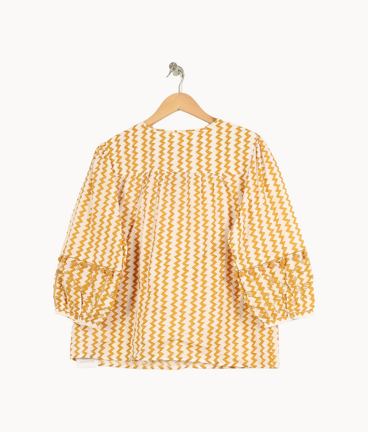 Blouse Orange et Blanche - Taille L/40 de la marque Maison 123 | PARAD50773 - Vendu par Paradigme - Image 4