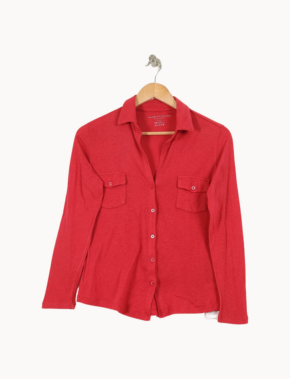 Chemise Rouge - Taille S/36 de la marque Majestic Filatures | PARAD67827 - Vendu par Paradigme - Image 2