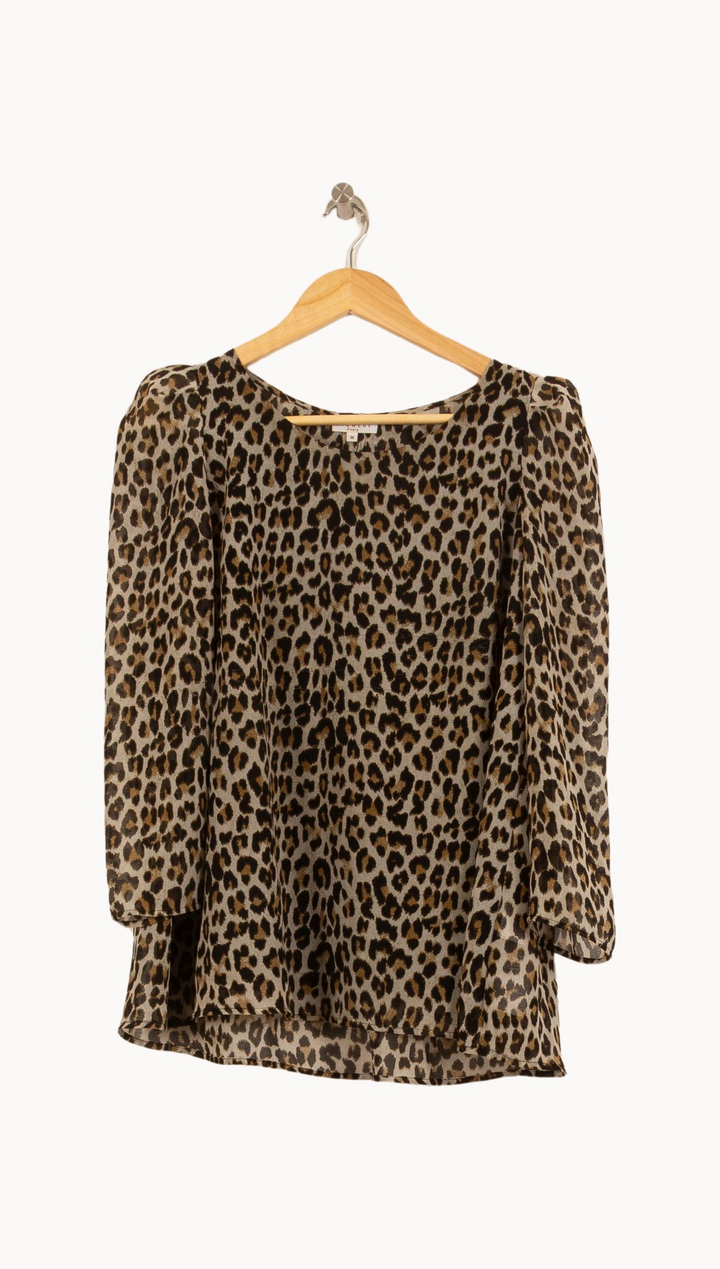 Blouse Léopard Beige et Noir - Taille M/38 de la marque Claudie Pierlot | PARAD44574 - Vendu par Paradigme - Image 2