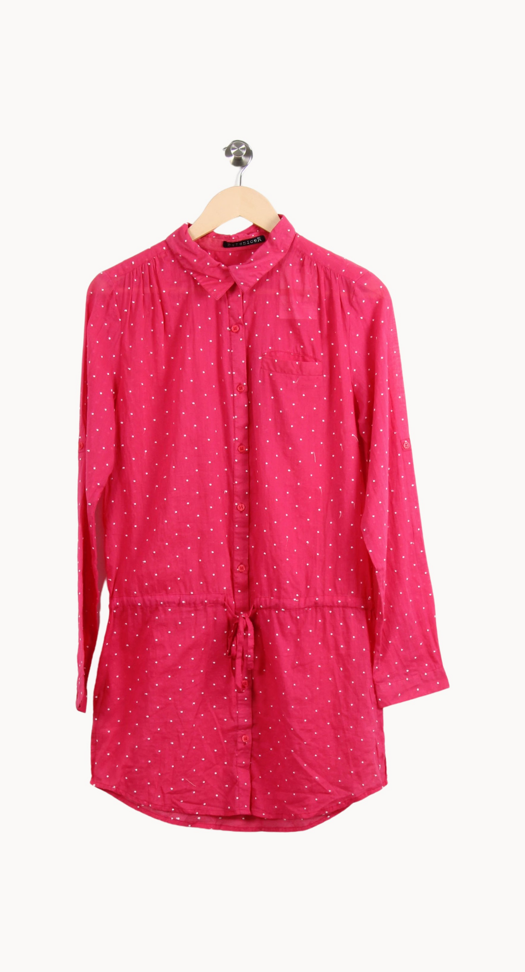 Robe Chemise Rose à Pois Blancs - Taille S/36 de la marque Bérénice | PARAD61164 - Vendu par Paradigme - Image 2