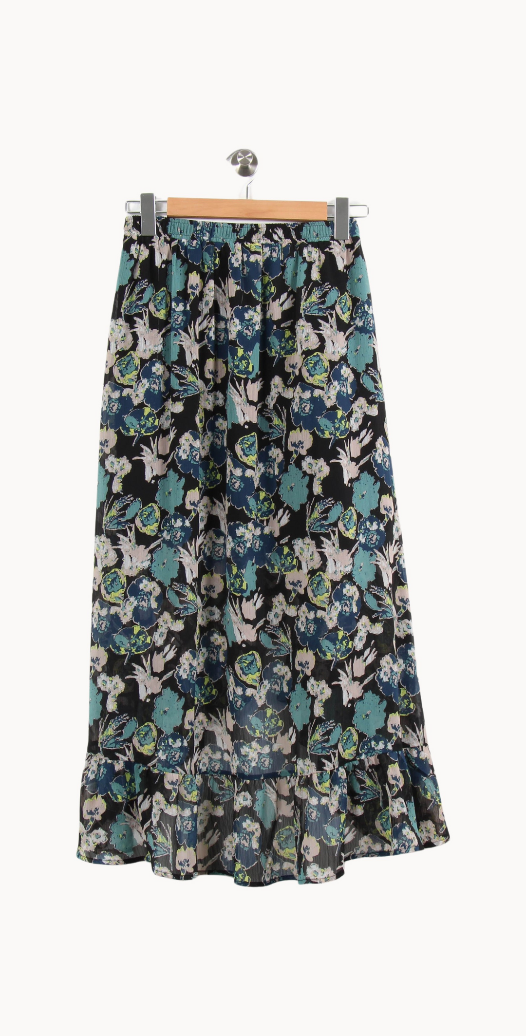 Jupe Longue Fleurie Bleue et Noire - Taille S/36 de la marque Grace & Mila | PARAD65385 - Vendu par Paradigme - Image 4