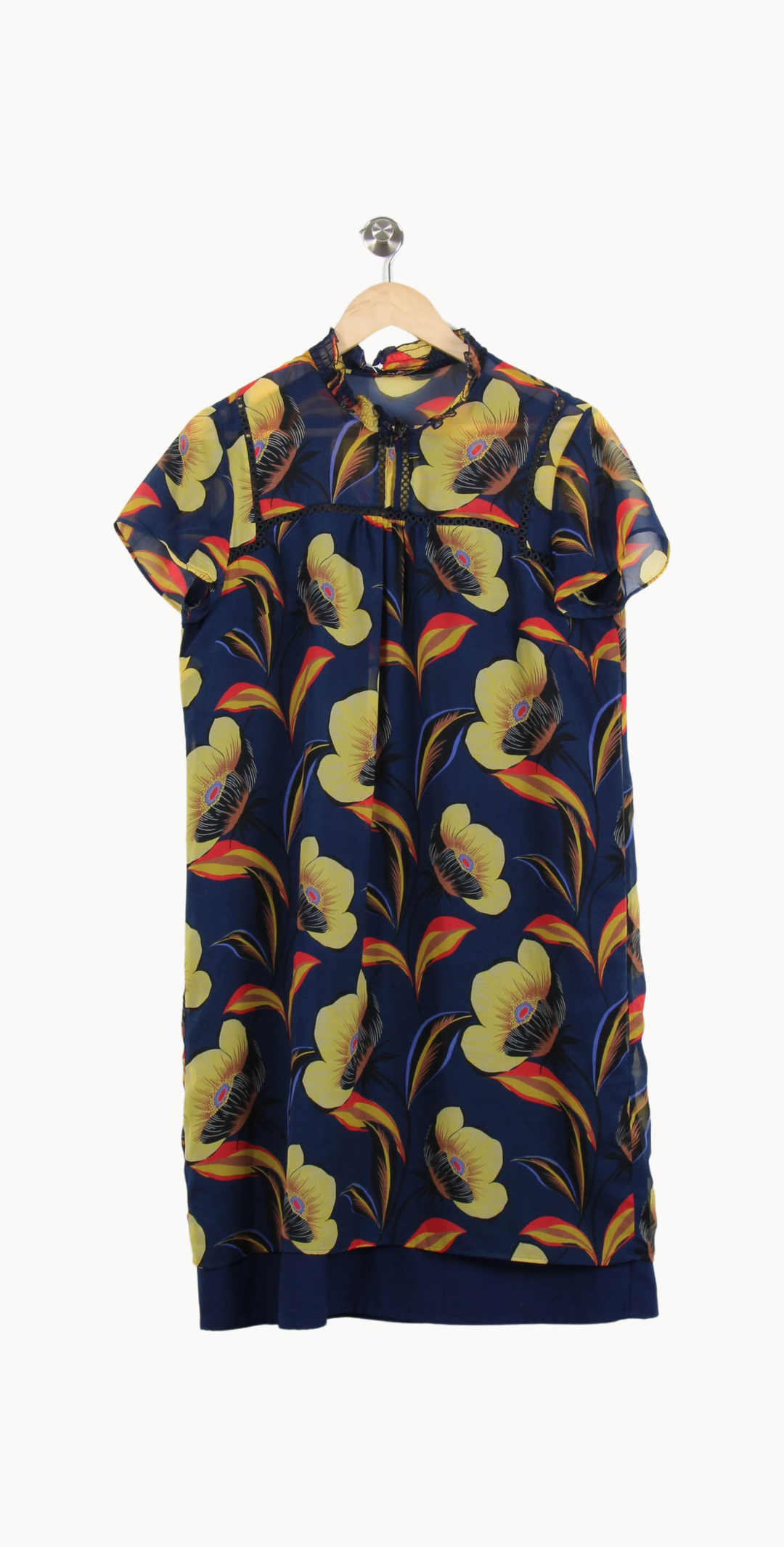 Robe Fleurie Bleu et Jaune - Taille XL/42 de la marque One Step | PARAD62319 - Vendu par Paradigme - Image 2