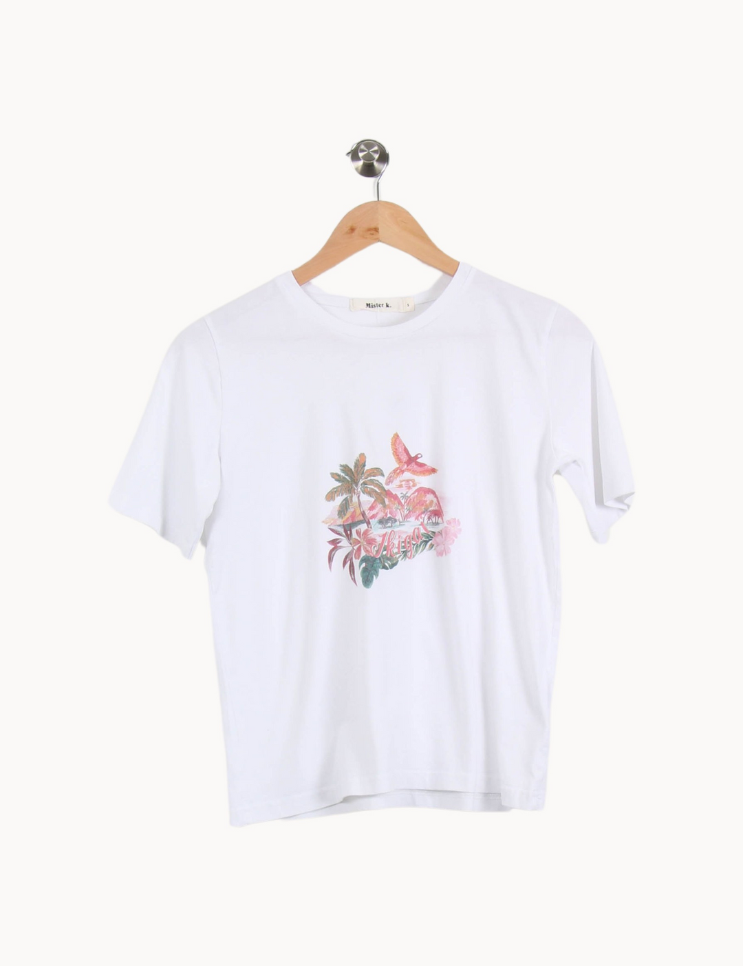 T-shirt blanc avec motif - Taille S/36 de la marque Mister K | PARAD45534 - Vendu par Paradigme - Image 2