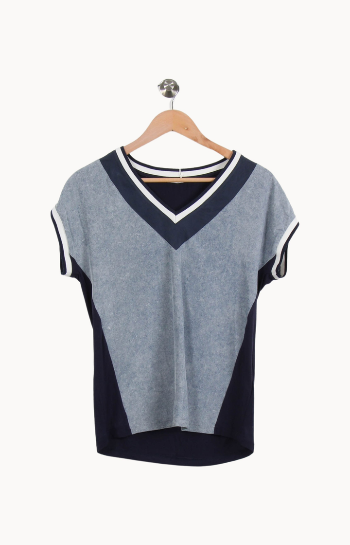T-shirt Bleu et Blanc - Taille XS/34 de la marque IKKS | PARAD62616 - Vendu par Paradigme - Image 2