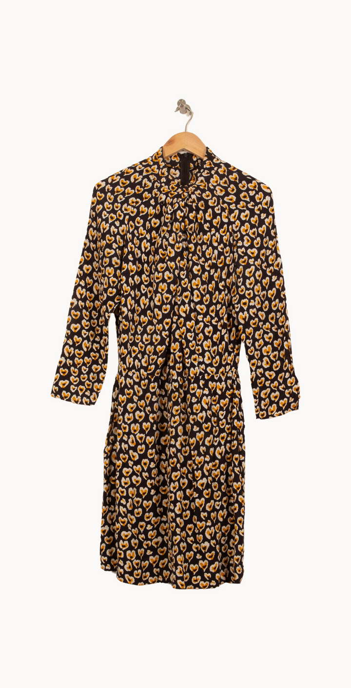 Robe Midi Noire et Jaune - Taille L/40 de la marque Sandro | PARAD36204 - Vendu par Paradigme - Image 2