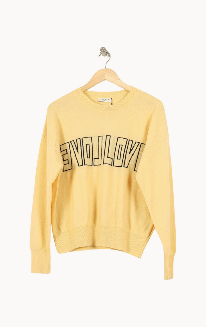 Pull Jaune - Taille L/40 de la marque Sandro | PARAD52113 - Vendu par Paradigme - Image 2