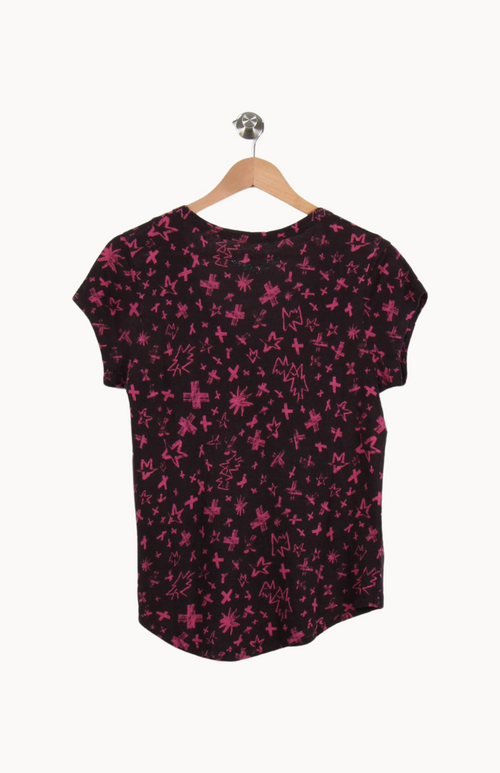 Tee-shirt Noir et Rose - Taille XS/34 de la marque Zadig&Voltaire | PARAD67102 - Vendu par Paradigme - Image 4