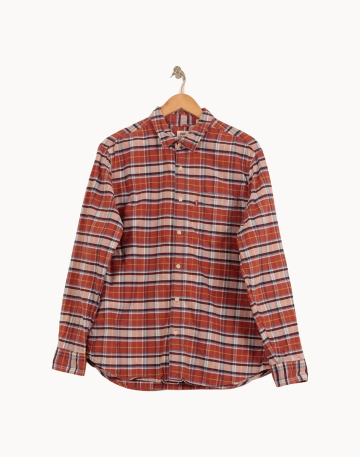 Chemise À Carreaux Orange et Blanc - Taille L/40 de la marque Levi's | PARAD44563 - Vendu par Paradigme - Image 2