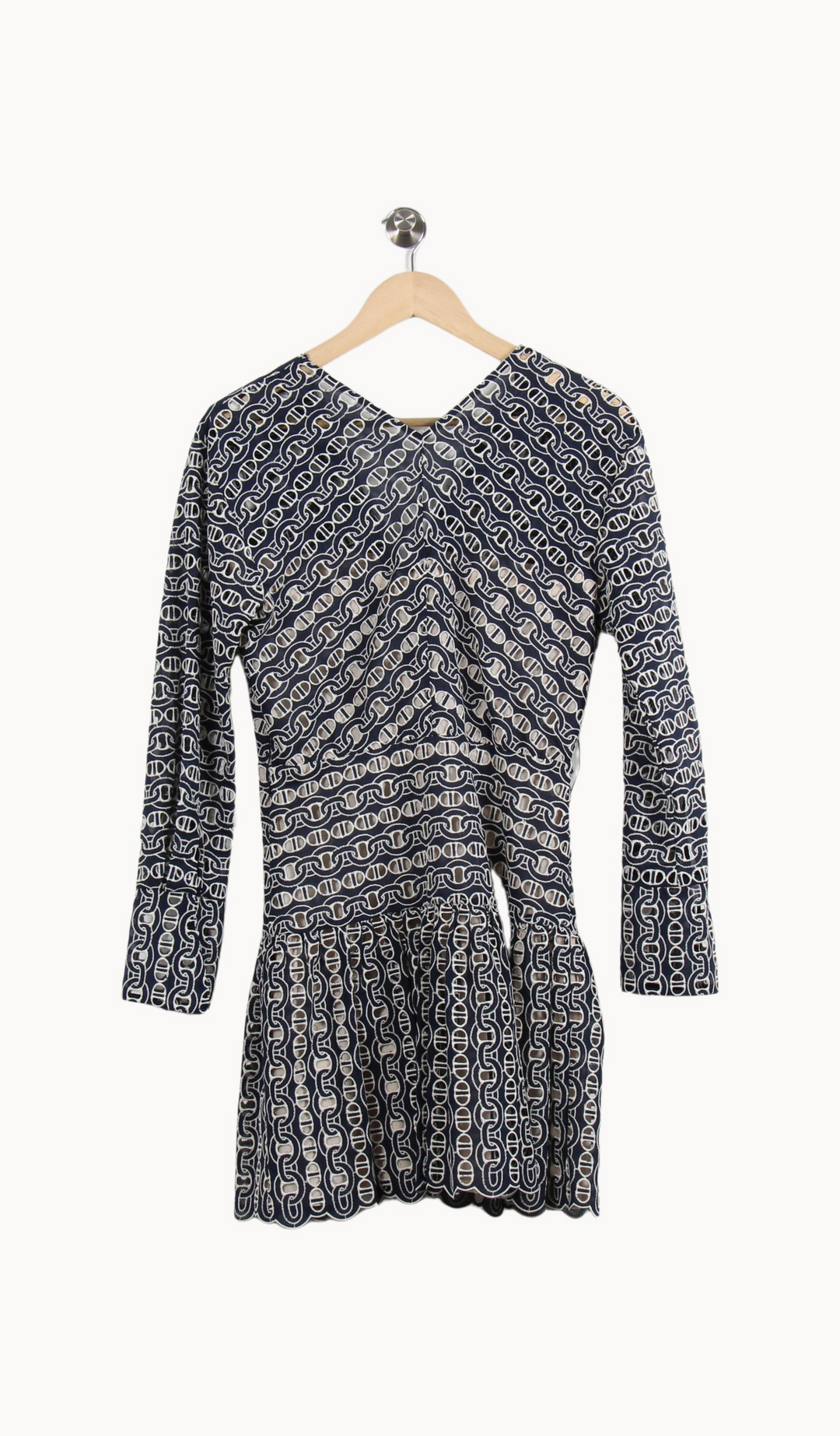 Robe Courte Bleue et Blanche - Taille M/38 de la marque Sandro | PARAD67251 - Vendu par Paradigme - Image 4