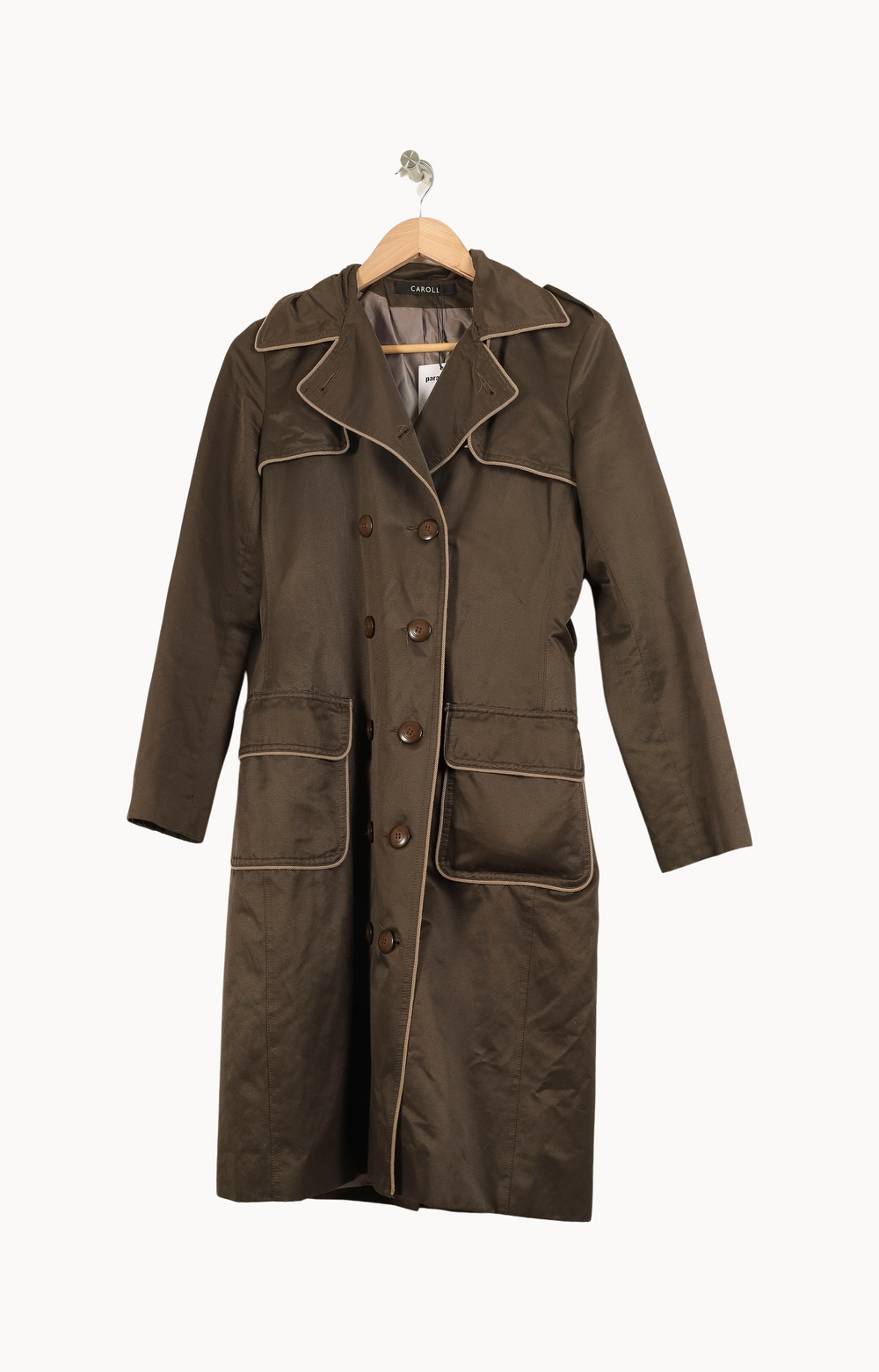 Trench Vert - Taille S/36 de la marque Caroll | PARAD49144 - Vendu par Paradigme - Image 2