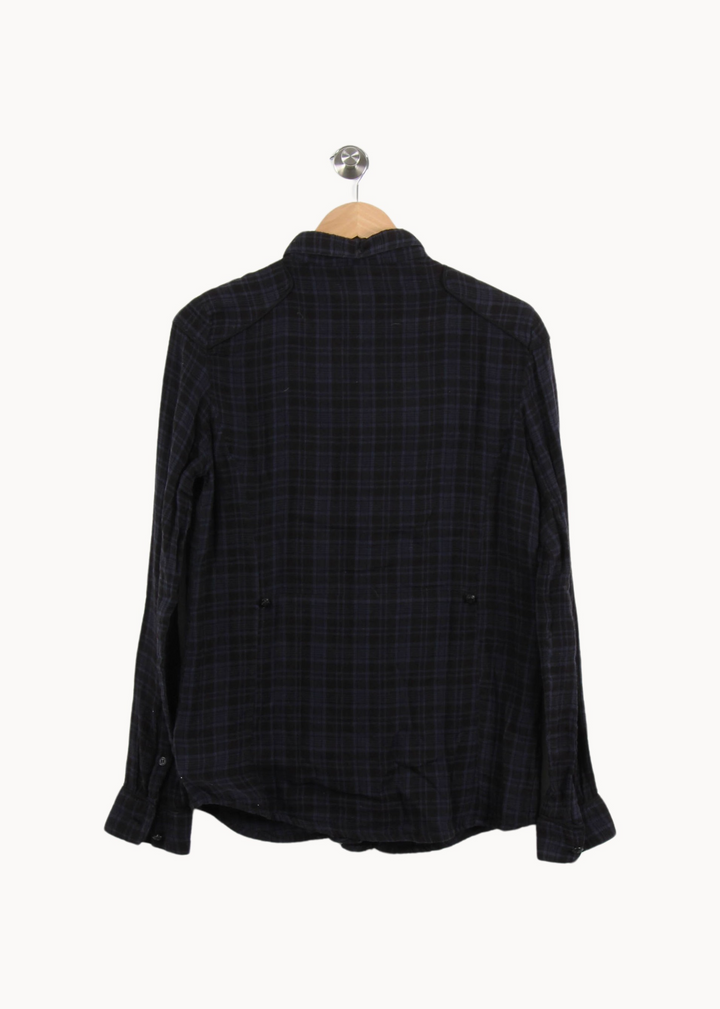 Chemise À Carreaux Bleue - Taille L/40 de la marque The Kooples | PARAD51883 - Vendu par Paradigme - Image 4