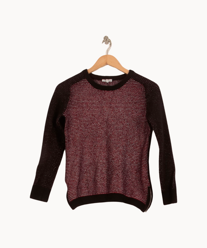 Pull Noir et Bordeaux - Taille S/36 de la marque Claudie Pierlot | PARAD44585 - Vendu par Paradigme - Image 2