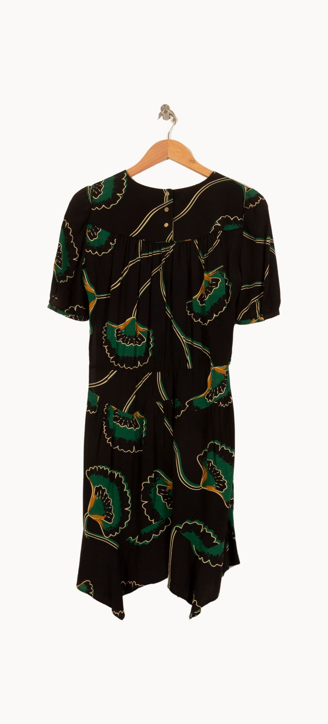 Robe Fleurie Noire et Verte - Taille XS/34 de la marque ba&sh | PARAD64137 - Vendu par Paradigme - Image 4