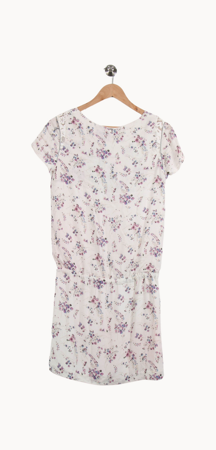 Robe Fleurie Blanche et Violette - Taille S/36 de la marque IKKS | PARAD66919 - Vendu par Paradigme - Image 4