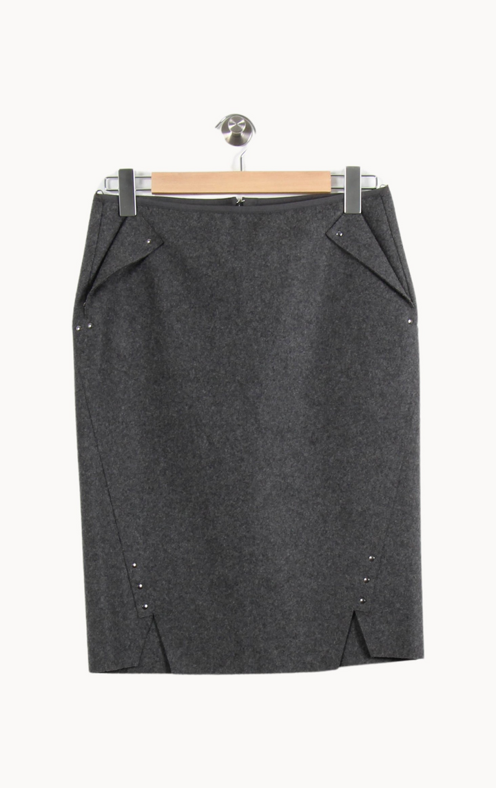 Jupe Crayon Grise - Taille M/38 de la marque Max Mara | PARAD64883 - Vendu par Paradigme - Image 2