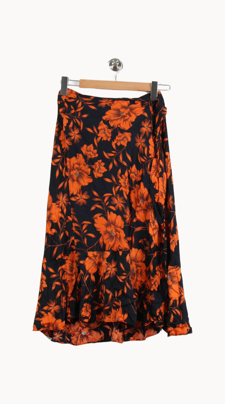 Jupe Midi Noire et Orange - Taille XS/34 de la marque Tara Jarmon | PARAD53498 - Vendu par Paradigme - Image 2